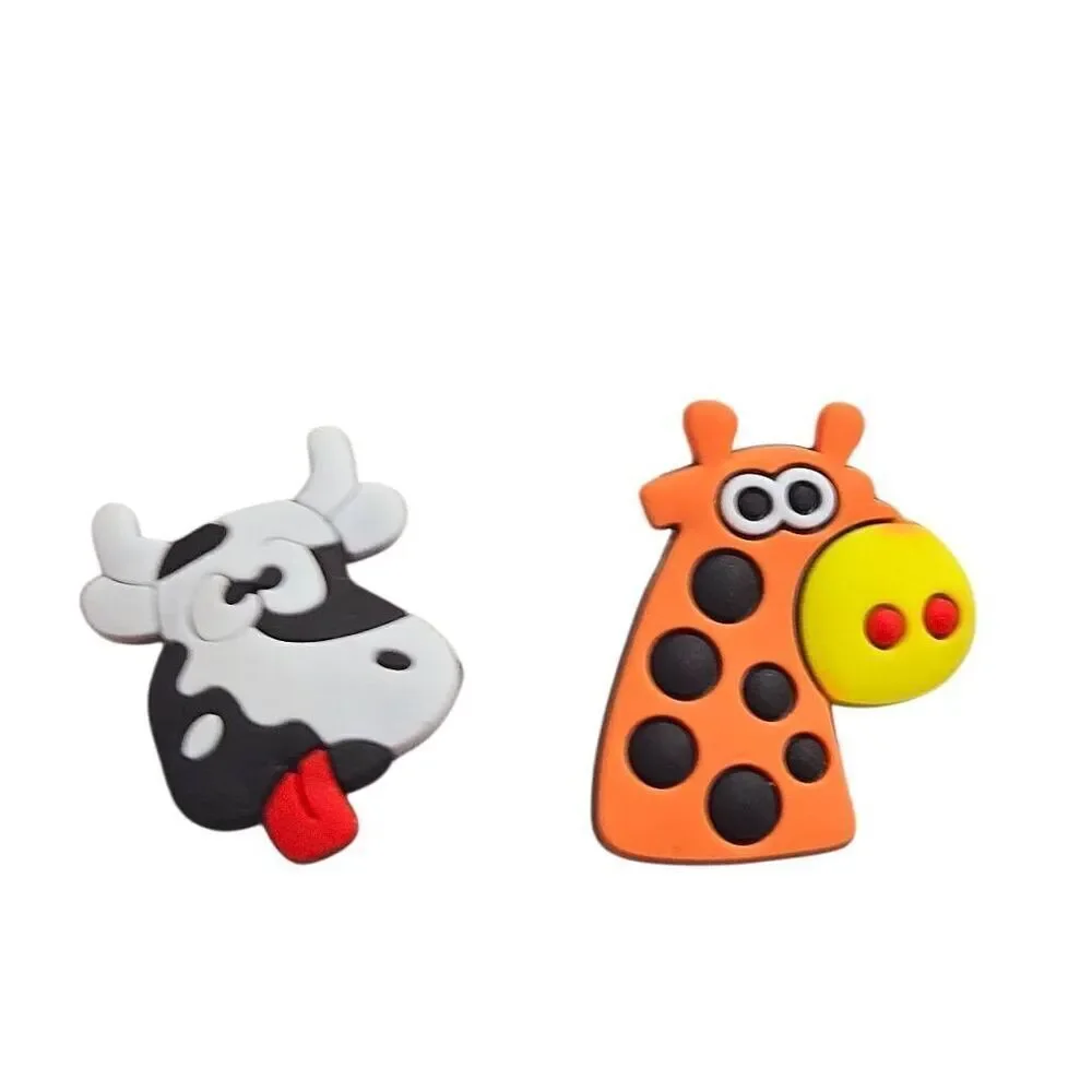 Jibbitz Style Shoe Charm Cow and Giraffe